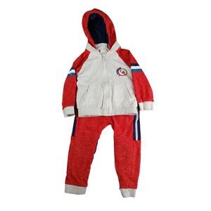 Polarn O. Pyret Hoodie Sweatsuit 2-3 Years 98 Red Toddler I Scream Pants NWT